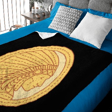 Discover Native American Indian Chief Warrior Mono Line Baby Blankets