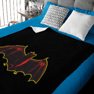 Discover Bat Spread Wing Woodcut Baby Blankets
