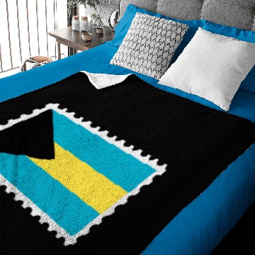 Discover Bahamas flag stamp Baby Blankets
