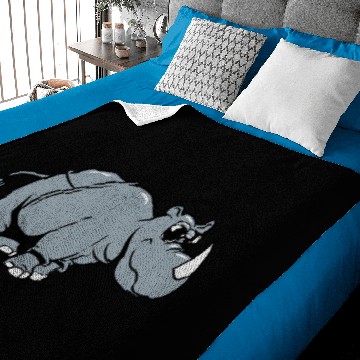 Discover rhinoceros cute funny sunglasses Baby Blankets