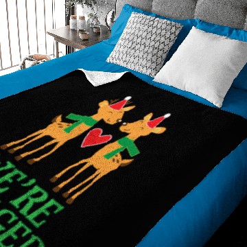 Discover Christmas Engagement We're Engaged Reindeer Baby Blankets