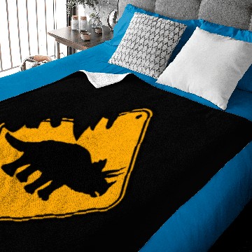 Discover Triceratops danger caution danger warning note cau Baby Blankets