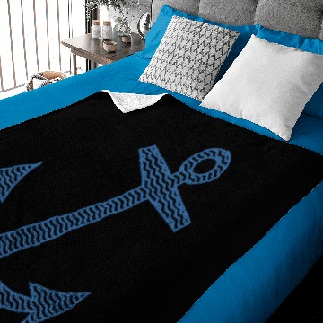Discover Marine anchor nautical symbol | Navy blue hook Baby Blankets