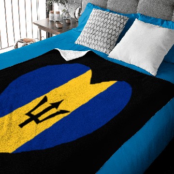 Discover Barbados Flag Heart Baby Blankets