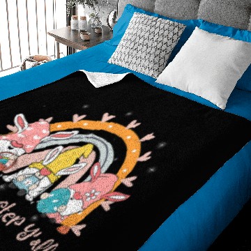 Discover Happy Easter Day Cute Gnomes Funny Rainbow Men Wom Baby Blankets
