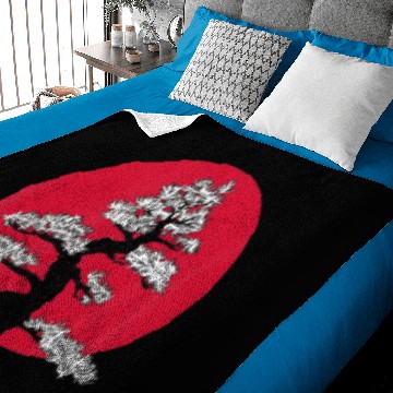 Discover Red Moon Bonsai Tree Baby Blankets