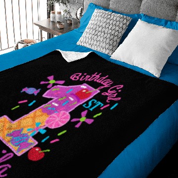 Discover Candyland First Birthday lollipop Baby Blankets