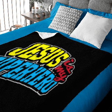 Discover Jesus Is My Superhero Religious Faith Baby Blankets