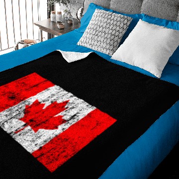 Discover Vintage Canada Flag Ringer Baby Blankets