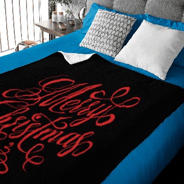 Discover Merry Christmas Red Fancy Cursive Typography Plus Size Baby Blankets