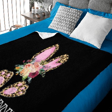 Discover Cute Floral Leopard Print Mama Bunny Easter Baby Blankets