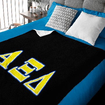 Discover Alpha Xi Delta Yellow and Blue Letters Baby Blankets