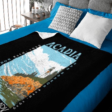 Discover Acadia National Park Bar Harbor Lighthouse Vintage Baby Blankets