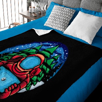 Discover Astro Santa Holding Tablet Baby Blankets