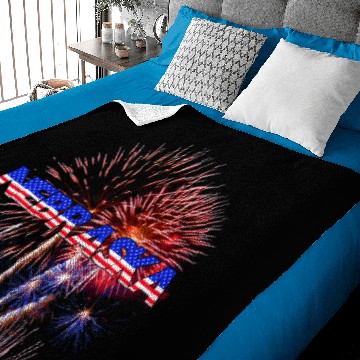 Discover Nebraska Fireworks Baby Blankets