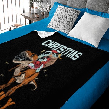 Discover Christmas In July Santa Riding T Rex Dinosaur Hawa Baby Blankets