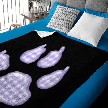 Discover gingham dog paw - purple Baby Blankets