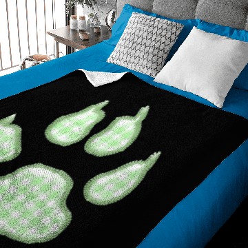 Discover gingham dog paw - green Baby Blankets