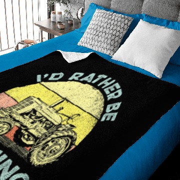 Discover I'd Rather Be Farming Farm Tractor Birthday Baby Blankets