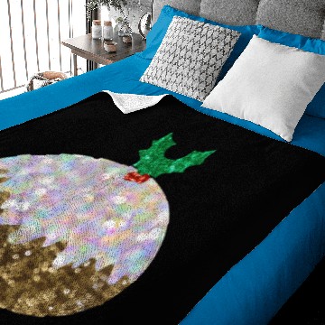 Discover sequin christmas puddings Baby Blankets