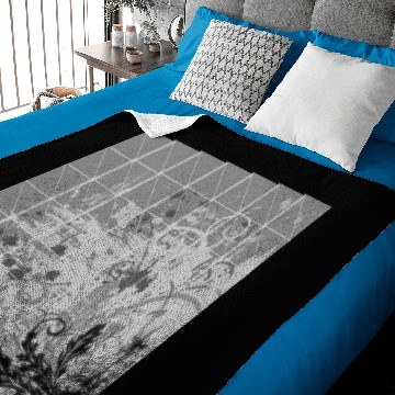 Discover Grunge Floral Design - Light Grey B&W Baby Blankets