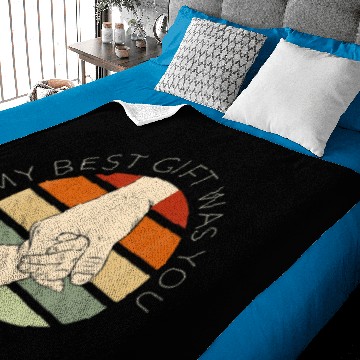 Discover Dad Cute Father And Son, My Best Gift Was You Retr Baby Blankets