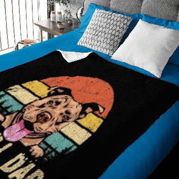 Discover Vintage Pitbull Dad Dog Lover Funny Family Father' Baby Blankets