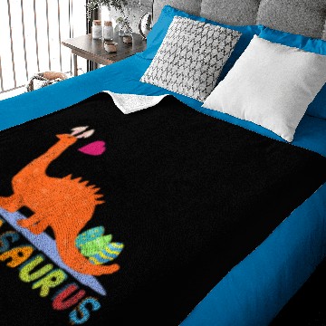 Discover Dinosaur Easter Brontosaurus Eggs Bunny Ears Eggas Baby Blankets