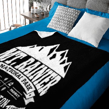 Discover Mt. Rainier Vintage White Baby Blankets