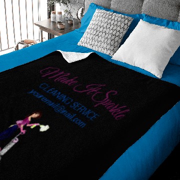 Discover Cute Sparkle Cartoon Maid Cleaning Services Baby Blankets