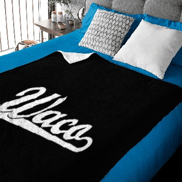 Discover Waco script logo in white Baby Blankets