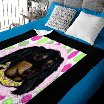 Discover Easter Long Haired Black Dachshund Baby Blankets