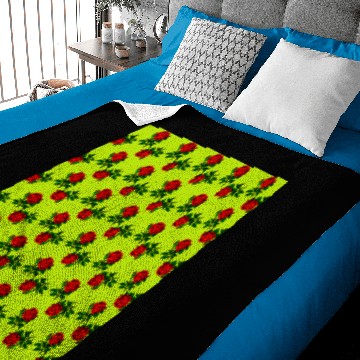 Discover red roses lime green Baby Blankets