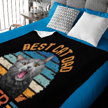 Discover Best Cat Dad Ever Funny Black And Grey Cat Baby Blankets