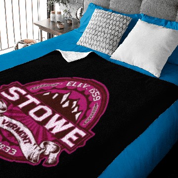 Discover Stowe Logo Raspberry Dark Baby Blankets