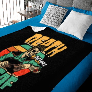 Discover Vintage Death Before Decaf Coffee Skeleton Hallowe Baby Blankets