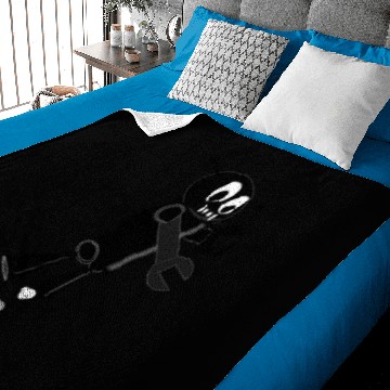 Discover Black Flying Robot Baby Blankets