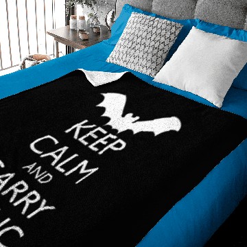 Discover KEEP CALM AND CARRY GARLIC, vampire bat Baby Blankets