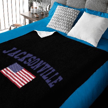 Discover Jacksonville FL US Flag Baby Blankets