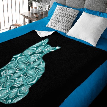 Discover Teal Patterned Cat Baby Blankets