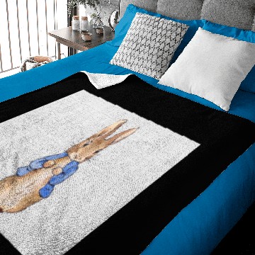 Discover Peter Rabbit Gray Linen Background Baby Blankets