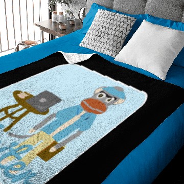 Discover Sock Monkey Author Fun Cartoon Character Baby Blankets