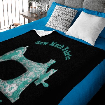 Discover Teal Damask Sewing Machine Plus Size Baby Blankets