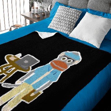 Discover Sock Monkey Writer Baby Blankets