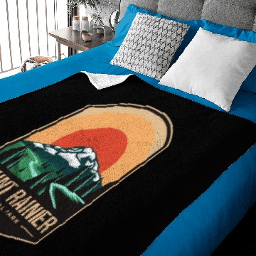 Discover Mount rainier national park emblem patch logo polo Baby Blankets