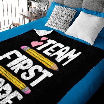 Discover Team First Grade Funny 1st Back To School Baby Blankets