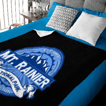 Discover Mt. Rainier Cobalt Baby Blankets