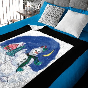 Discover Vintage Christmas Snowman Waving Baby Blankets