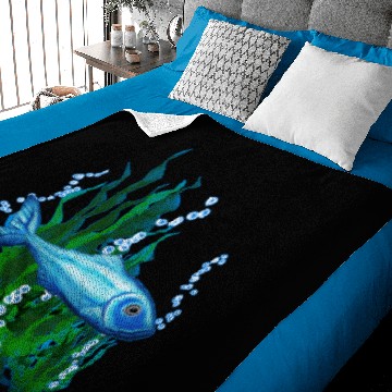Discover Light Blue Fish Swimming in the Ocean Baby Blankets