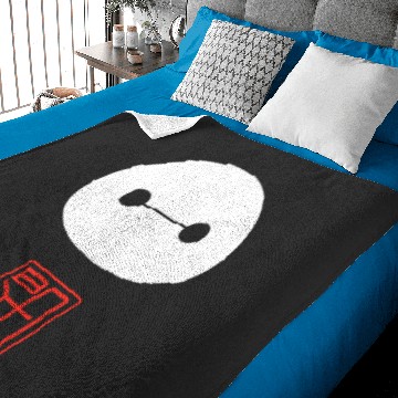Discover Disney Big Hero 6 Baymax Face Kanji Poster Baby Blankets